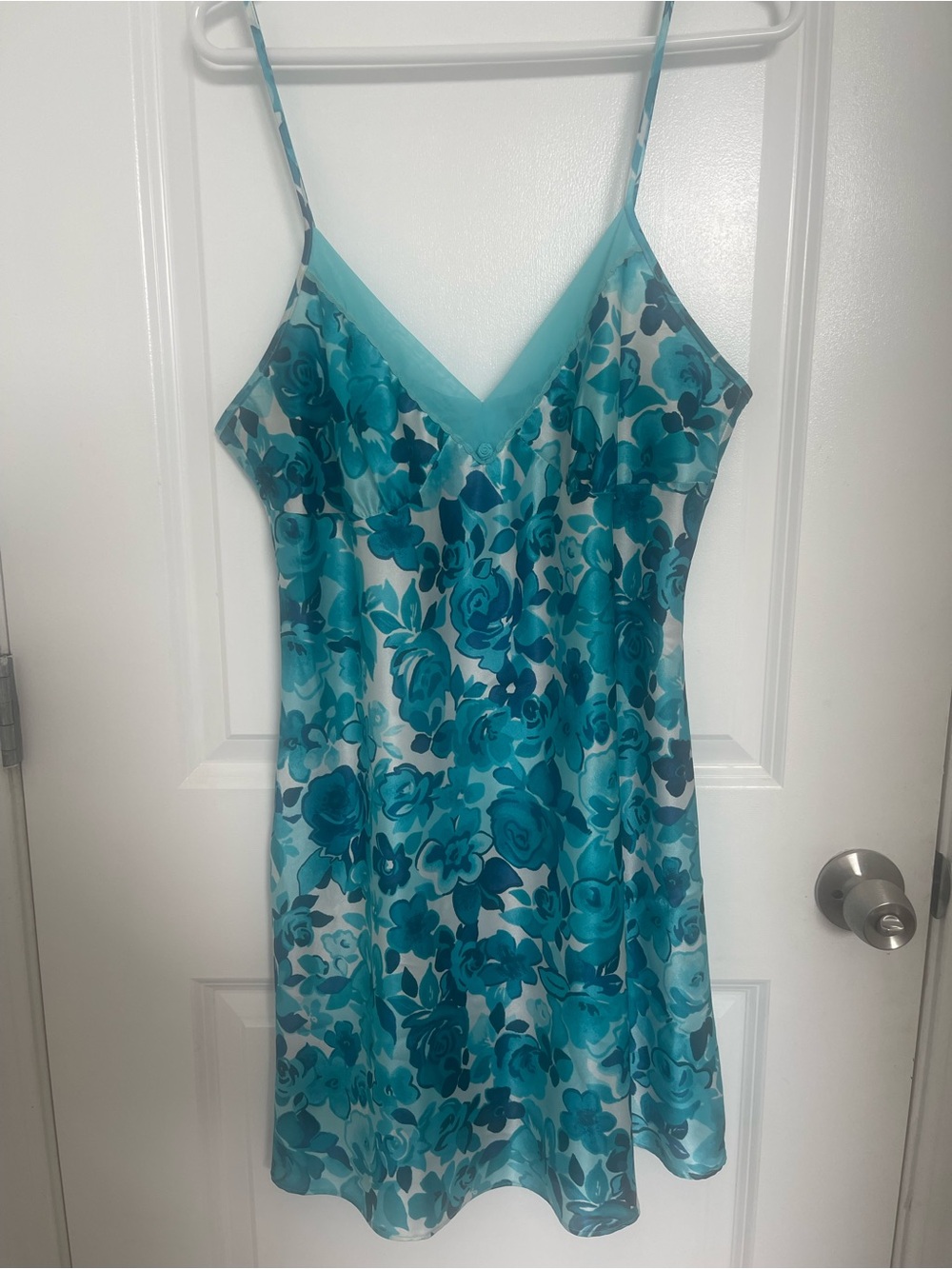 Liz Claiborne Teal and Turquoise Floral Slip Dress